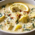 tuscan artichoke soup dinner recipe photo
