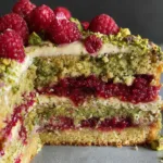 pistachio raspberry cake dessert recipe photo